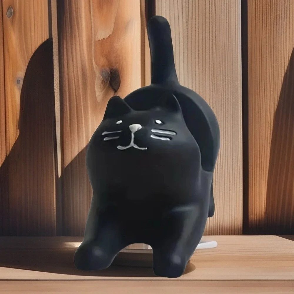 Black Cat Cellphone Phone Holder Stretching Cat New